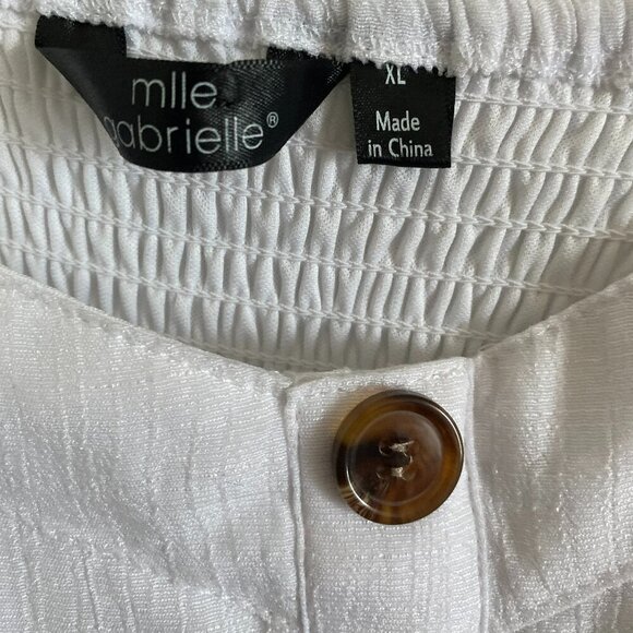 Mlle Gabrielle White Rayon Blend Gauze Button Lined Maxi Dress Spaghetti Srtaps - Picture 4 of 4